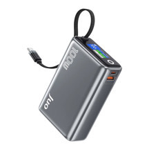 Juo 25000 mAh 100W LED Ekranlı USB-A + Type-C Kablolu Taşınabilir PD Hızlı Şarj Cihazı Powerbank - Image 1