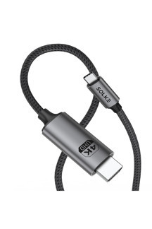 Type-C to HDMI Kablo 2 Metre 4K 60Hz 18Gbps Örgülü Alüminyum USB-C Görüntü Aktarma Kablosu - Image 1