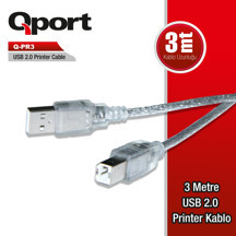 QPORTQ-PR3 USB 2.0 3 METRE PRİNTER KABLOSU - Image 1