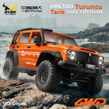 MN Model MN300 1/12 Tank SUV 4WD RC Crawler Offroad Uzaktan Kumandalı Araba Arazi Aracı Model Car Truck RTR Turuncu MN-3 - Image 1