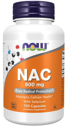NOW Foods NAC 600 mg 100 Vegetarian Capsules - Image 1