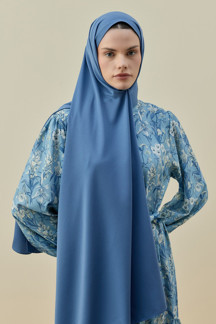 Merwishop Merwish Vintage Kadın Şal 2616 İndigo - Image 1