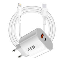 Tonex 40W USB-A + Type-C PD Çıkışlı Type-C to Lightning Kablolu Şarj Aleti - Image 1