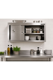 sc sonsesconcept Sc Sonses Concept Paslanmaz Duvar Dolabı , Krom , Sürgü Kapaklı , 100X40X60 - Image 1