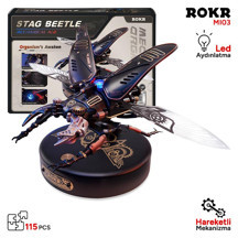 ROKR MI03 Stag Beetle DIY Mechanical 3D Puzzle Maket Model Seti 3D Model Kit Detaylı Dekoratif Hobi Seti Hareketli ve Iş - Image 1