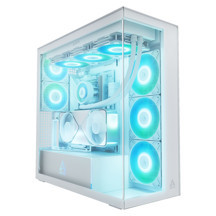 ARCTIC Xtender Vert.GPU White Tinted Glass ACPCC00017A E-ATX RGB Mirror Tempered Glass 5 Fan Beyaz Gaming Kasa - Image 1