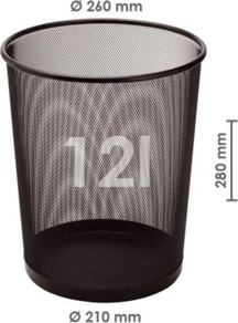 Bigpoint Marka Metal Perfore Çöp Kovası Büyük Siyah - Image 1