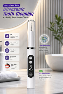 Auhma SmartClean AMF12 Ultrasonik Diş Temizleme Cihazı 5 Modlu Akıllı Diş Tartarı Ve Plak Temizleyic - Image 1