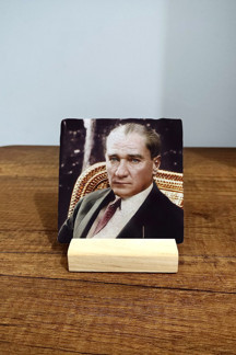 Begoloni Stone Decor Doğal Taş Masa Üstü Dekor 10x10cm - Atatürk Tablo Dekor - Image 1