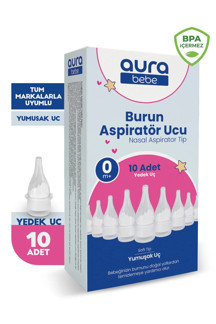Aurabebe Bebek Burun Aspiratör Yedek Ucu 10 Adet Tüm Markalar ile Uyumlu - Image 1