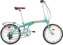 BIANCHI FOLDING NEW VINTAGE KATLANIR BİSİKLET 290H 20 JANT 7 VİTES CELESTE KREM CK16 GLOSSY - Image 1