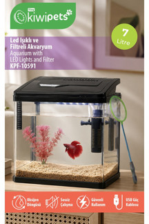 Tiny Kiwipets KPF-10591 LED Işıklı Akvaryum Filtreli USB Aydınlatma Kompakt Tasarım - Image 1