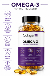 Collagen Forte Platinum Omega 3 Premium 1000 mg 90 Kapsül - Image 1