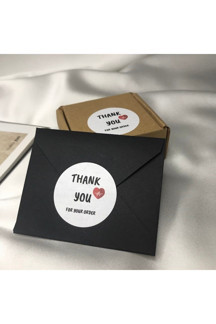 Bisaccia Thank You For Your Order Yuvarlak Etiket Küçük Kırmızı Kalp Cuore Amore Mat Sticker 4 cm - 100 Adet - Image 1