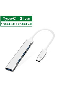 Silabor Type-C USB Hub Çoklayıcı USB 3.0 – Çoklu Port Dönüştürücü Adaptör (Veri Aktarımı Yoktur) - Image 1