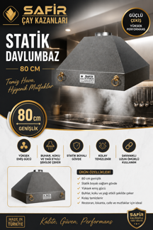 Safir Çay Kazanları SAFİR GRİ STATİK BOYALI DAVLUMBAZ 80 CM EBATLI SAFİR DAVLUMBAZ 2 GÖZLÜ ÇAY KAZANI DAVLUMBAZI - Image 1