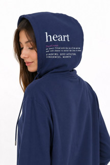 Neden Tekstil Kadın Kapüşonlu Lacivert Sweatshirt - Image 1