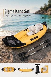 Walke Premium 2 Kişilik Pompa Kürek Dahil Şişme Kano 321 X 88 Cm 15101 - Image 1