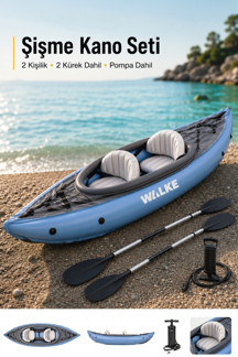 Walke Premium 2 Kişilik Pompa Kürek Dahil Şişme Kano 331 X 88 Cm 15103 - Image 1
