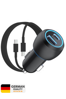 Woyax Araç Şarj Aleti Çakmaklık Type-C + Usb Girişli Kablolu Set 38W Hızlı Şarj - Image 1