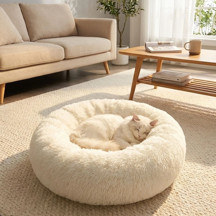 Artisan Cappadocia Yuvarlak Ultra Yumuşak Welsoft Peluş Kedi ve Köpek Yatağı – Kaymaz Taban Tüylü Pet Pufu,Uyku Minderi - Image 1