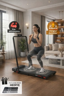 Voit Vibro Run Lite Titreşim Modlu Loop Bant Seti Hediyeli Katlanabilir Koşu ve Yürüyüş Bandı - 8 Km/h Brushless Motor - VibroRun - Image 1