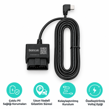Botslab OBD Akıllı Park Kiti Araç Kamerası Güç Kablosu - Image 1