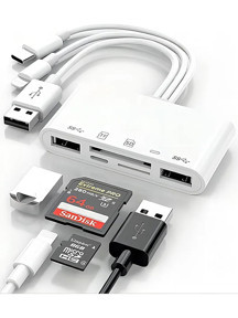Blue Wings Type-C USB Lightning Otg Iphone Tf Sd Micro Kart Okuyucu Card Çevirici Dönüştürücü Adaptör - Image 1