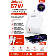 Linkage 67W Usb-A Turbo Hızlı Şarj Aleti Type-C Kablolu Telefon Şarj Adaptörü Süper Hızlı Şarj Başlığı 6Wl - Image 1