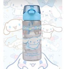 Cgboutiquestylekids Cinnamoroll Yumuşak Silikon Pipetli Kulplu Kilitlenebilir Su Matarası 500ML - Image 1