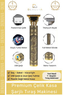 Denguva #TıraşMakinesi Metal Seri Güçlü Turbo Motor Paslanmaz Çelik Titanyum Bıçak Profesyonel Tıraş Makines - Image 1