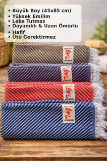 Tag 4’Lü Büyük Boy Peşkir Mutfak Havlusu,45X85 Cm,Süper Emici,Hızlı Kurur,Leke Tutmaz,Ütü İstemez - Image 1