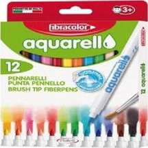 Fibracolor Aquarell Suda Çözünebilen Keçeli Kalem 12 Renk - Image 1