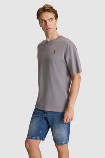 U.S. Polo Assn. Erkek Gri Comfort Fit Bisiklet Yaka Basic Tişört - Image 1