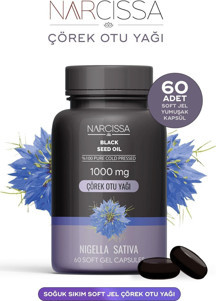 Narcissa Soğuk Sıkım Çörek Otu Yağı Kapsülü - 1000 Mg 60 Kapsül - Image 1