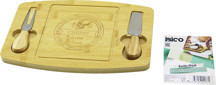 İbico İ22-237 Kahvaltı Peynir Sunum Pano 19x28.7x1.4cm 2-BIÇAK Sağ-Sol D.Gen Ahşap Bambu - Image 1