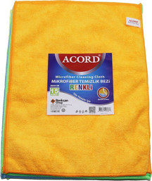 Acord KOD-719 Mikrofiber Temizlik Bezi 30x40cm Dökme Renkli Ekstra Emici Tüm Yüzeyler için - 15'li Paket - Image 1