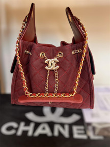 Rose BORDO CHANEL BÜZGÜLÜ SÜET ÇANTA EN 25 CM BOY 20 CM KADIN EL ÇANTASI - Image 1