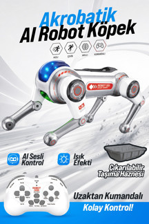 BLIC BRB1 AI Akıllı Robot Köpek 2.4GHz Uzaktan Kumandalı Sesli Komutlu RGB Işıklı Akrobatik Programl - Image 1