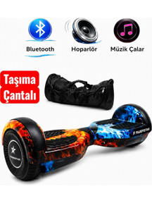 Elektrikli Kaykay Scooter Hoverboard 6.5 Inch Bluetooth Hoparlörlü RS-S5 Bicolor Flame Grafiti - Image 1