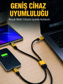 240W Çoklu Şarj Kablosu Type-C Lightning Micro USB Örgü Kablo - Image 1