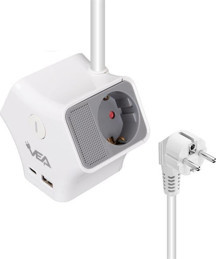 Vea VE-G903YC 3'lü USB+ Type-C Girişli Anahtarlı 1.5 Metre Grup Priz - Image 1