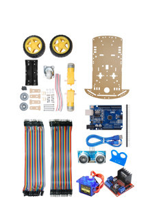 Atölye Elektronik Arduino 2WD Servolu Engelden Kaçan Robot Araba Kiti - Li-on 18650 Pil Yuvalı Set - Image 1