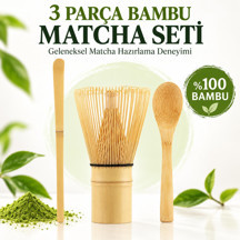 Valkyrie Matcha Çayı Hazırlama Seti 3 Parça Bambu Chasen Çırpıcı Chashaku Kaşık ve Karıştırma Çubuğu - Image 1
