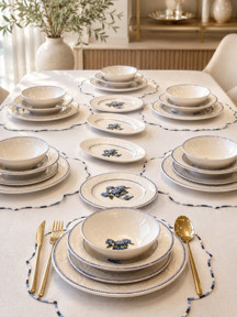 Onedekor 26 Parça 6 Kişilik Vintage Hydrangea Yemek Takımı - Image 1