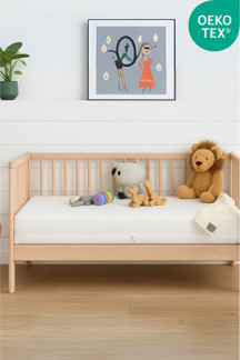 Dizanor %100 Organic Cotton Full Ortopedik 10 cm Kalınlık Bebek Oyun Parkı,Park Yatak ve Beşik Yatağı - 120 x 120 / Beyaz - Image 1
