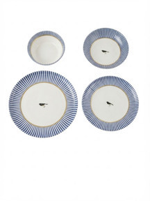 Porselen 24 Parça Yemek Takımı Vintage Desen Royal Blue - Image 1
