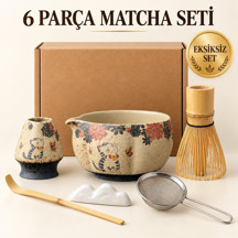 Valkyrie Kedili 6 Parça Matcha Seti Chasen Çırpıcı Chawan Kase Chashaku Kaşık Stand ve Süzgeç - Image 1