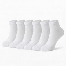 Wak Erkek Bambu Patik Çorap 6’lı Paket, Siyah Beyaz Gri, Nefes Alan Nem Emici Yumuşak Günlük Spor Bilek Çorabı - Image 1