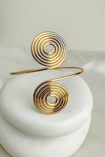 Altın Rengi Metal Spiral Kol Aksesuarı (9cm) - Image 1